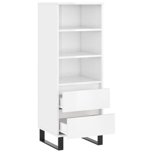 Højskab 40x36x110 cm konstrueret træ hvid højglans