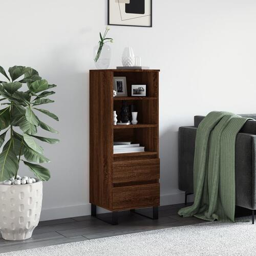 Skab 40x36x110 cm konstrueret træ brun egetræsfarve