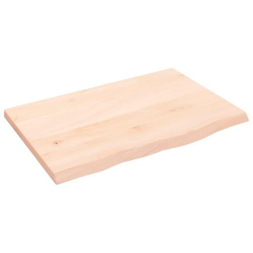 Bordplade 60x40x2 cm ubehandlet massivt egetræ