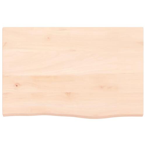 Bordplade 60x40x2 cm ubehandlet massivt egetræ