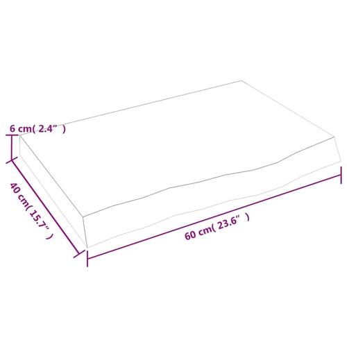 Bordplade 60x40x(2-6) cm ubehandlet massivt egetræ