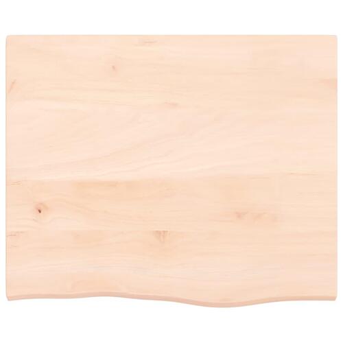 Bordplade 60x50x2 cm ubehandlet massivt egetræ