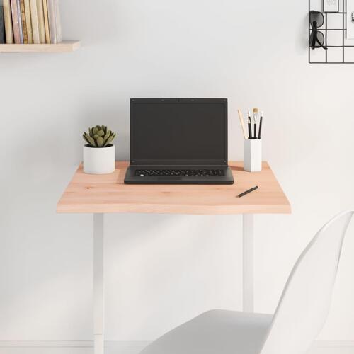 Bordplade 60x60x2 cm ubehandlet massivt egetræ