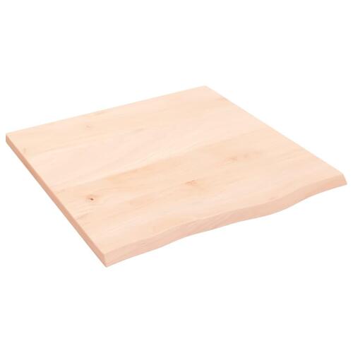 Bordplade 60x60x2 cm ubehandlet massivt egetræ