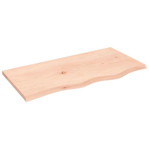 Bordplade 80x40x2 cm ubehandlet massivt egetræ