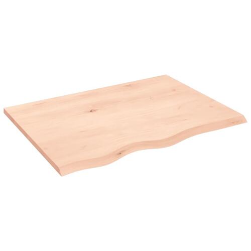 Bordplade 80x60x2 cm ubehandlet massivt egetræ