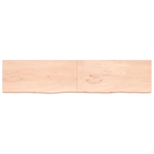Bordplade 220x50x(2-4) cm ubehandlet massivt egetræ