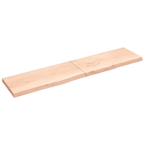 Bordplade 220x50x(2-6) cm ubehandlet massivt egetræ