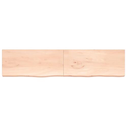 Bordplade 220x50x(2-6) cm ubehandlet massivt egetræ