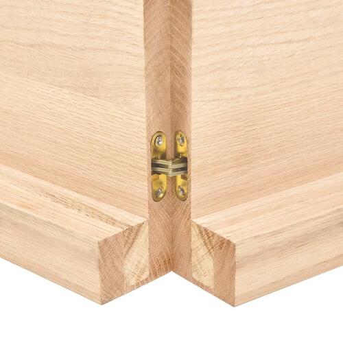 Bordplade 220x50x(2-6) cm ubehandlet massivt egetræ