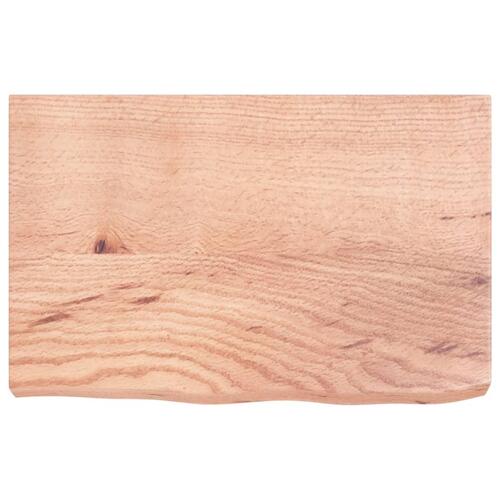 Bordplade 60x40x(2-6) cm behandlet massivt egetræ lysebrun
