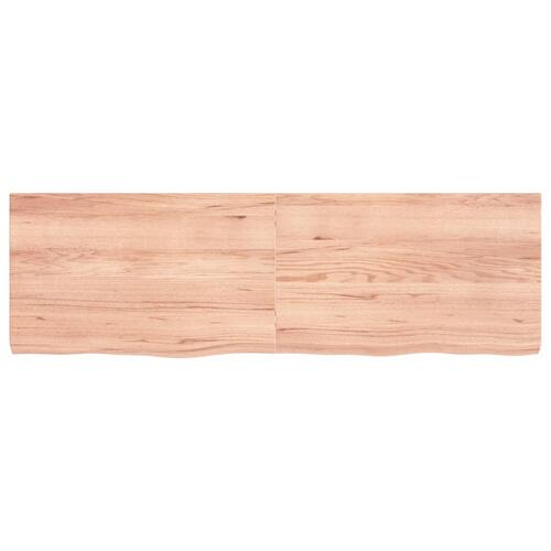 Bordplade 160x50x(2-6) cm behandlet massivt egetræ lysebrun