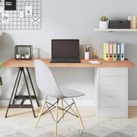 Bordplade 160x50x(2-4) cm behandlet massivt egetræ lysebrun