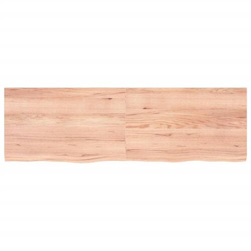 Bordplade 160x50x(2-4) cm behandlet massivt egetræ lysebrun