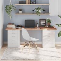 Bordplade 180x40x(2-6) cm behandlet massivt egetræ lysebrun