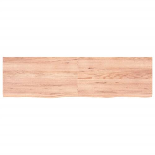 Bordplade 180x50x(2-4) cm behandlet massivt egetræ lysebrun