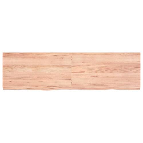 Bordplade 180x50x(2-6) cm behandlet massivt egetræ lysebrun
