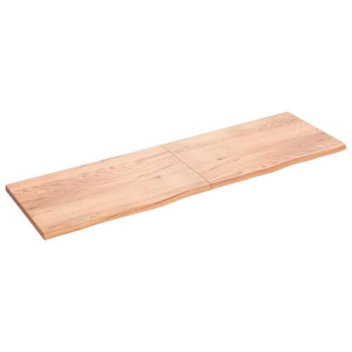 Bordplade 200x60x(2-4) cm behandlet massivt egetræ lysebrun