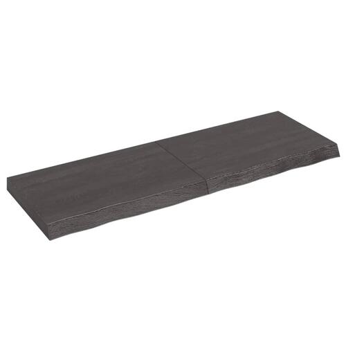 Bordplade 120x40x(2-6) cm behandlet massivt egetræ mørkebrun