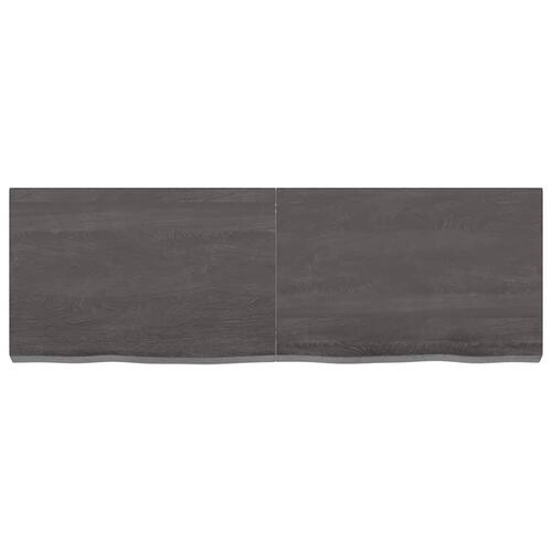 Bordplade 120x40x(2-6) cm behandlet massivt egetræ mørkebrun