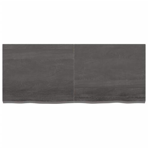 Bordplade 120x50x(2-4) cm behandlet massivt egetræ mørkebrun