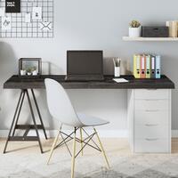 Bordplade 160x50x(2-6) cm behandlet massivt egetræ mørkebrun