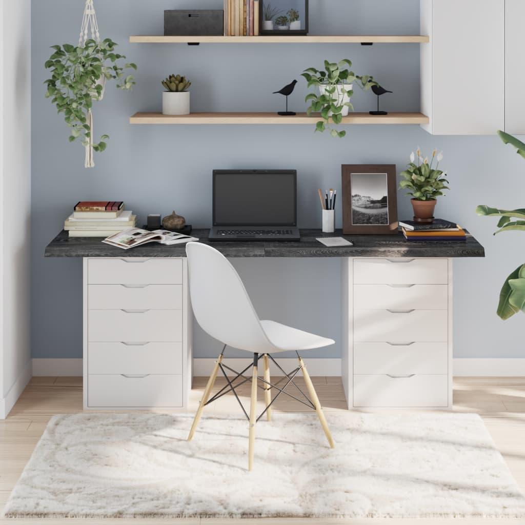 Bordplade 60X40X(2-4) Cm Behandlet Massivt Egetræ Mørkebrun - 180 x 40 x 4 cm