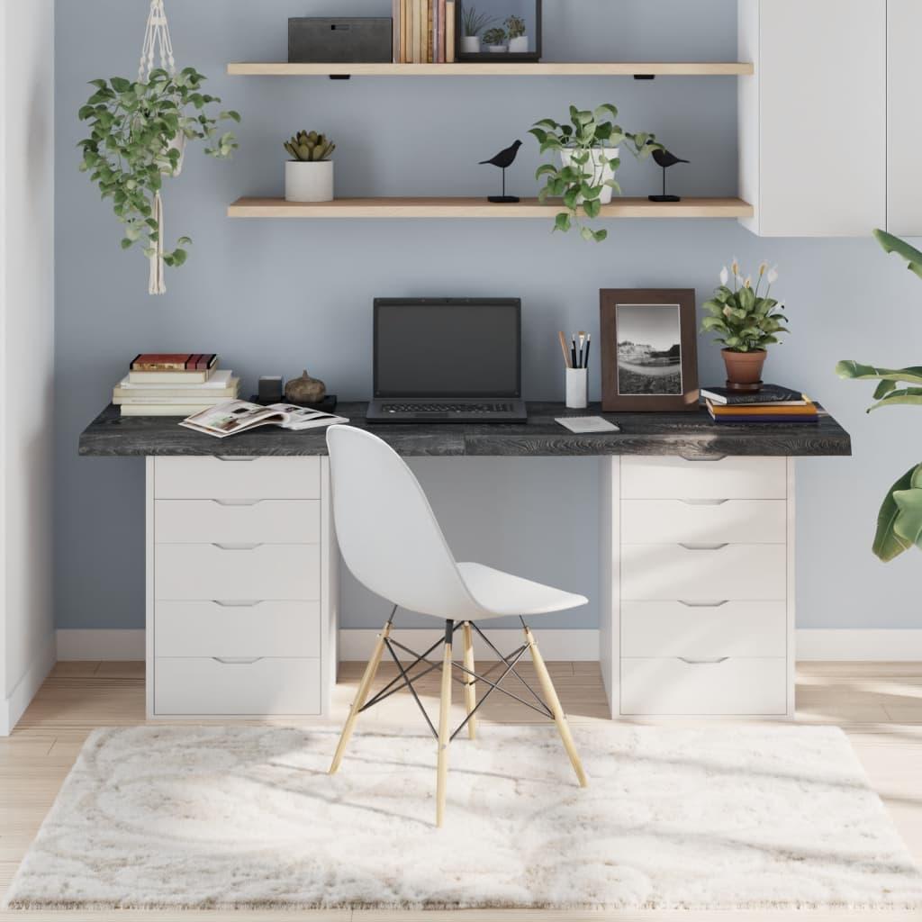 Bordplade 60X40X(2-4) Cm Behandlet Massivt Egetræ Mørkebrun - 180 x 40 x 6 cm