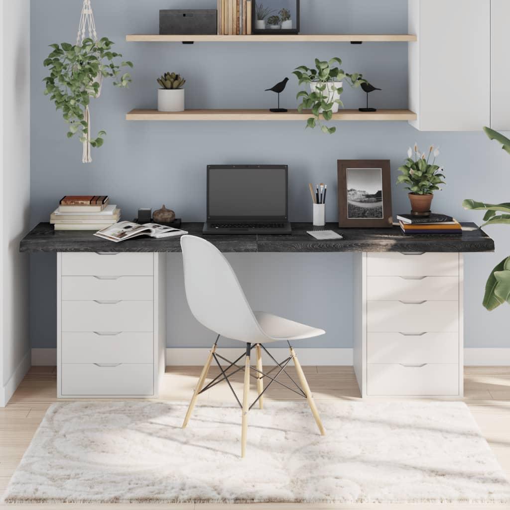 Bordplade 60X40X(2-4) Cm Behandlet Massivt Egetræ Mørkebrun - 200 x 60 x 6 cm