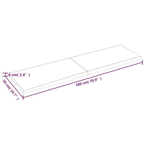 Bordplade 180x50x(2-6) cm ubehandlet massivt egetræ