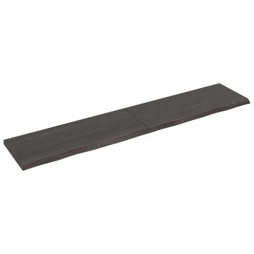 Bordplade 200x40x(2-4) cm behandlet massivt egetræ mørkebrun