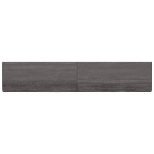 Bordplade 200x40x(2-4) cm behandlet massivt egetræ mørkebrun