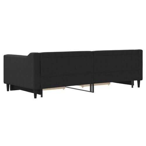 Daybed med udtræk og skuffer 80x200 cm stof sort