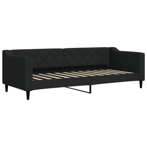 Daybed med udtræk og skuffer 80x200 cm stof sort