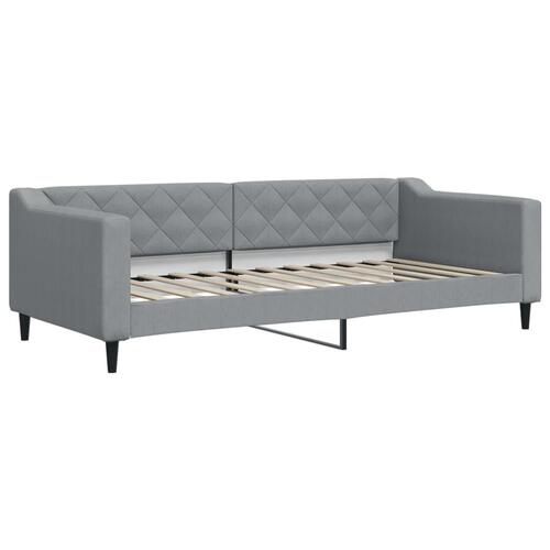 Daybed med udtræk og skuffer 90x200 cm stof lysegrå