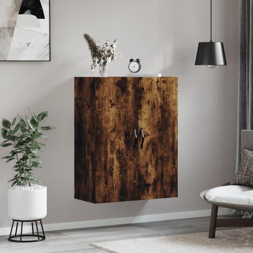 Vægskab 69,5x34x90 cm konstrueret træ røget sonoma-eg