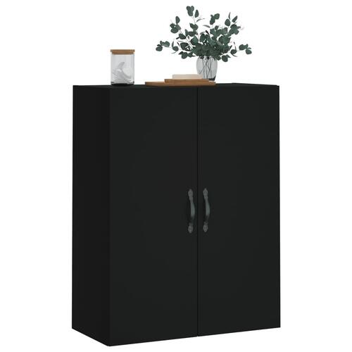 Vægskab 69,5x34x90 cm konstrueret træ sort