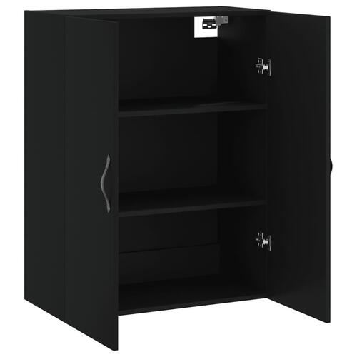 Vægskab 69,5x34x90 cm konstrueret træ sort