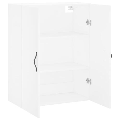 Vægskab 69,5x34x90 cm konstrueret træ hvid