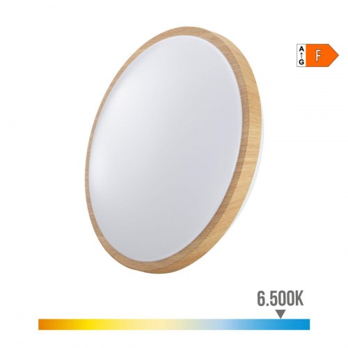 EDM Product LED-loftlampe 18 W, 1.820 lm, 6400 K - cirkulær overflade, trælook