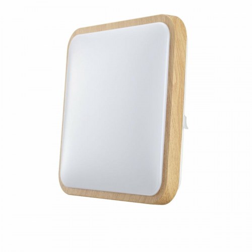 EDM LED-loftlampe 18 W - 1.820 lm, 33×33 cm, 6400 K, firkantet trælook