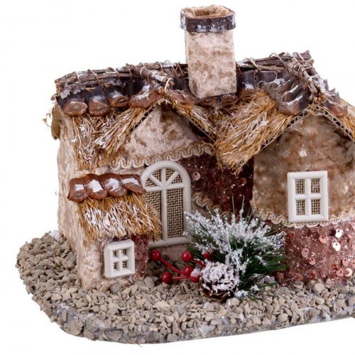 Julepynt Multifarvet Natur Polyfoam Hus 18 x 22 x 15 cm