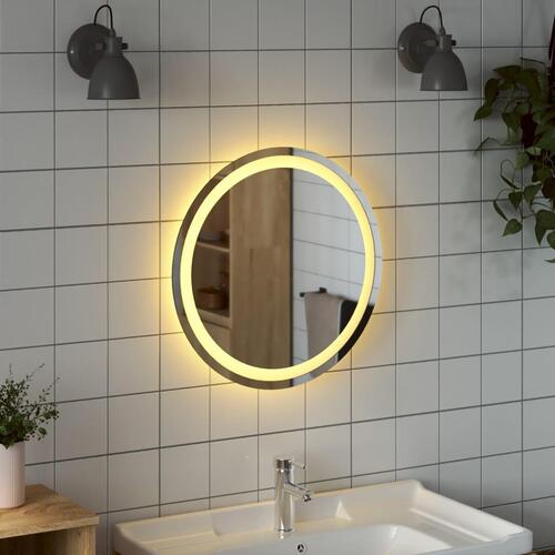 Badeværelsesspejl med LED-lys 50 cm rundt