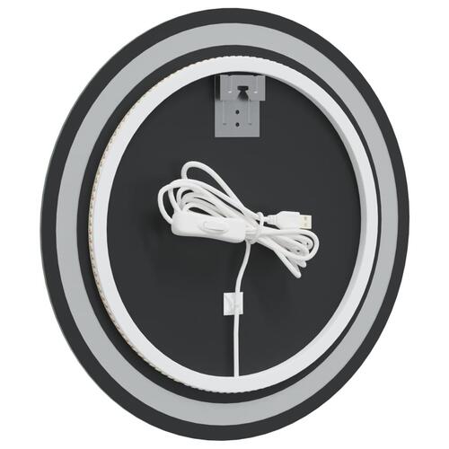 Badeværelsesspejl med LED-lys 50 cm rundt