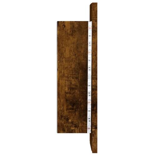 Spejlskab med LED-lys 40x12x45 cm konstrueret træ røget eg