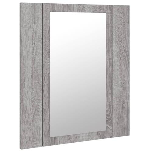 Spejlskab m. LED-lys 40x12x45 cm konstrueret træ grå sonoma-eg