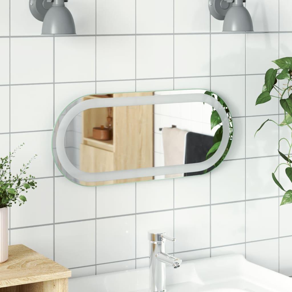 LED-badeværelsesspejl 60x25 cm oval billede