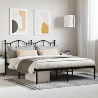 Sengeramme med sengegavl 180x200 cm metal sort