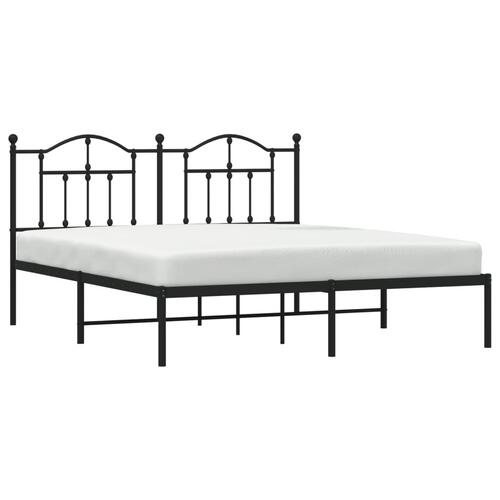 Sengeramme med sengegavl 180x200 cm metal sort