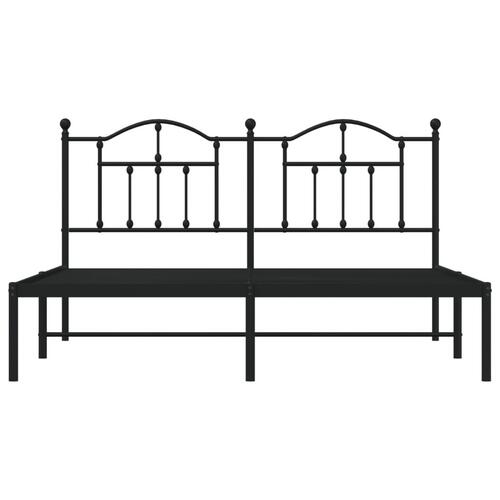 Sengeramme med sengegavl 180x200 cm metal sort